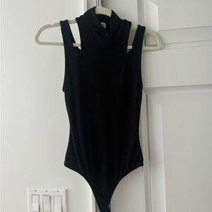 Free People Black Sleeveless Bodysuit